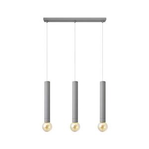 Lustr na lanku TUBA 3xE27/15W/230V šedá obraz