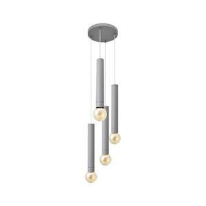 Lustr na lanku TUBA 4xE27/15W/230V šedá obraz