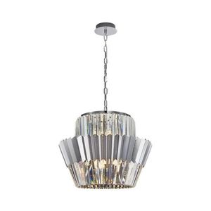 Lustr na řetězu DONNA 12xE14/40W/230V pr. 55 cm matný chrom obraz
