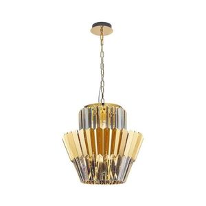 Lustr na řetězu DONNA 9xE14/40W/230V pr. 45 cm zlatá obraz