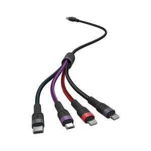 USB kabel USB-A / USB Lightning / MicroUSB / USB-C 1, 2m multicolor obraz
