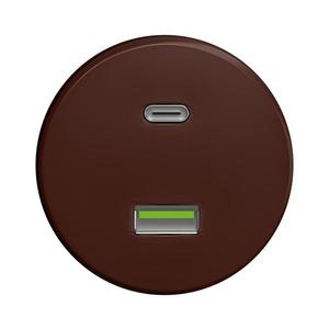 lap lap - Retro USB zásuvka A+C bez rámečku hnědá obraz