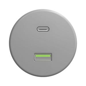 lap lap - Retro USB zásuvka A+C bez rámečku šedá obraz