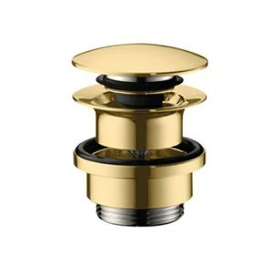 HANSGROHE Odtokové soupravy Odtoková souprava Push-Open, leštěný vzhled zlata 50100990 obraz