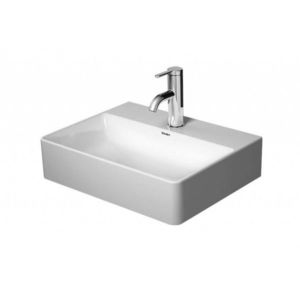 DURAVIT DuraSquare Umývátko 45x35 cm, bez přepadu, s otvorem pro baterii, DuraCeram, bílá 0732450041 obraz