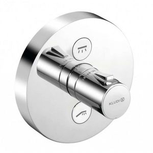 KLUDI Push Termostatická sprchová baterie pod omítku, 2 výstupy, chrom 389120538 obraz