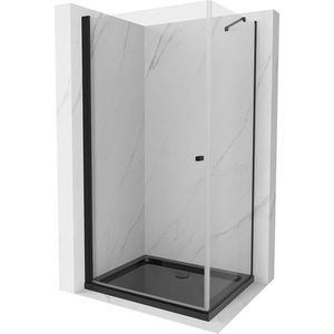 MEXEN/S Pretoria sprchový kout 100x80, transparent, černá + sprchová vanička včetně sifonu 852-100-080-70-00-4070B obraz