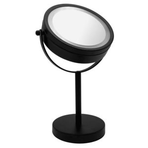 RIDDER DAISY kosmetické zrcátko na postavení LED, Ø 150 oboustranné, černá 03111010 obraz