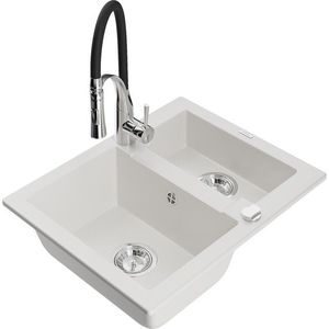Kuchyňská baterie MEXEN ASTER bílá/chrom obraz