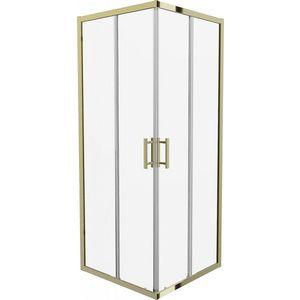MEXEN Rio sprchový kout čtverec 90 x 90, transparent, zlatá 860-090-090-50-00 obraz