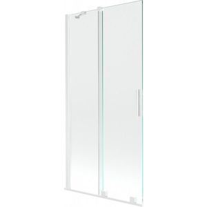 MEXEN/S Velar Dvoukřídlá posuvná vanová zástěna 95 x 150 cm, transparent, bílá 896-095-000-01-20 obraz