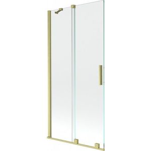 MEXEN/S Velar Dvoukřídlá posuvná vanová zástěna 95 x 150 cm, transparent, zlatá kartáčovaná 896-095-000-01-55 obraz