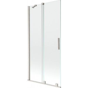 MEXEN/S Velar dvoukřídlá posuvná vanová zástěna 95 x 150 cm, transparent, nikl kartáčovaný 896-095-000-01-97 obraz