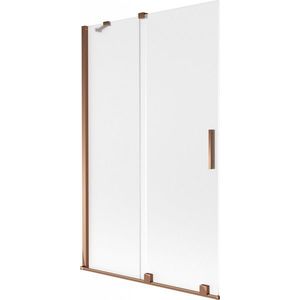MEXEN/S Velar dvoukřídlá posuvná vanová zástěna 110 x 150 cm, dekor, růžové zlato 896-110-000-31-60 obraz