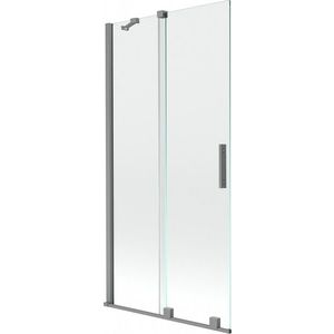 MEXEN/S Velar dvoukřídlá posuvná vanová zástěna 150 x 150 cm, transparent, grafit metal 896-150-000-01-95 obraz