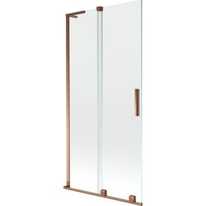 MEXEN/S Velar L dvoukřídlá posuvná vanová zástěna 95 x 150 cm, transparent, růžové zlato 896-095-003-01-60 obraz