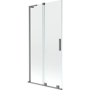 MEXEN/S Velar L dvoukřídlá posuvná vanová zástěna 95 x 150 cm, transparent, grafit metal 896-095-003-01-95 obraz