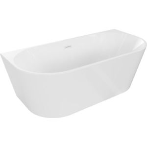 MEXEN/S Oval vana volně stojící nástěnná 160 x 80 cm, bílá, sifon a přepad bílá 52671608000-20 obraz