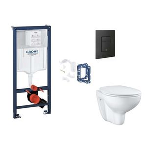 GROHE Rapid SL Set předstěnové instalace, klozetu, sedátka SoftClose, tlačítka Even a sady pro vhazování tablet, phantom black SANI11BB5133 obraz
