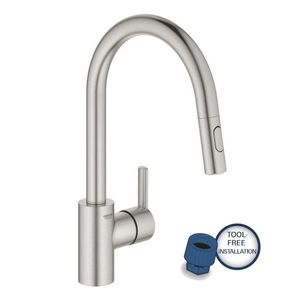 GROHE Feel Dřezová baterie s výsuvnou sprškou, supersteel 31486DC1 obraz