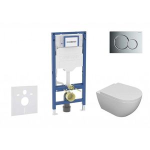 GEBERIT Duofix Set předstěnové instalace, klozetu Oudee a sedátka softclose, tlačítko Sigma01, lesklý chrom SANI11CA1100B obraz