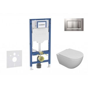 GEBERIT Duofix Set předstěnové instalace, klozetu Oudee a sedátka softclose, tlačítko Sigma30, lakovaný chrom mat/chrom SANI11CA1102B obraz
