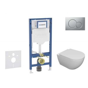 GEBERIT Duofix Set předstěnové instalace, klozetu Oudee a sedátka softclose, tlačítko Sigma01, lakovaný matný chrom SANI11CA1103B obraz