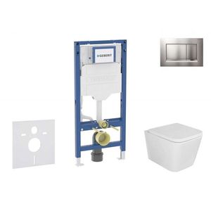 GEBERIT Duofix Set předstěnové instalace, klozetu Arkas a sedátka softclose, tlačítko Sigma30, lakovaný chrom mat/chrom SANI11CA1113B obraz