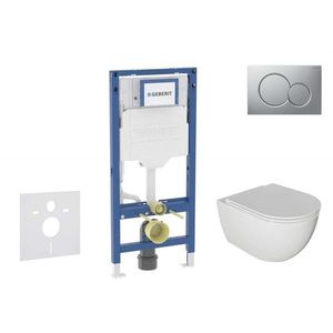 GEBERIT Duofix Set předstěnové instalace, klozetu Oudee a sedátka softclose, tlačítko Sigma01, lakovaný matný chrom SANI11CA1123B obraz