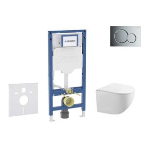 GEBERIT Duofix Set předstěnové instalace, klozetu Gaia a sedátka softclose, tlačítko Sigma01, lesklý chrom SANI11CA1126B obraz