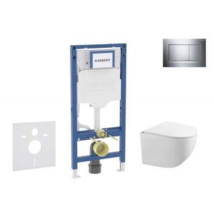 GEBERIT Duofix Set předstěnové instalace, klozetu Gaia a sedátka softclose, tlačítko Sigma30, chrom/chrom mat SANI11CA1127B obraz