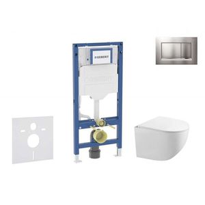 GEBERIT Duofix Set předstěnové instalace, klozetu Gaia a sedátka softclose, tlačítko Sigma30, chrom mat/chrom SANI11CA1128B obraz