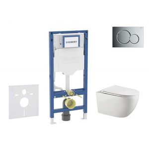 GEBERIT Duofix Set předstěnové instalace, klozetu Gaia a sedátka softclose, tlačítko Sigma01, lesklý chrom SANI11CA1132B obraz