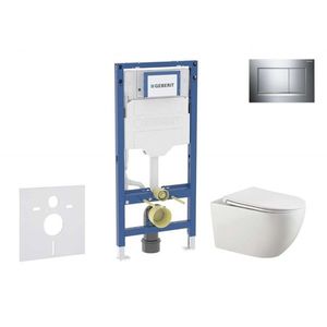 GEBERIT Duofix Set předstěnové instalace, klozetu Gaia a sedátka softclose, tlačítko Sigma30, chrom/chrom mat SANI11CA1133B obraz