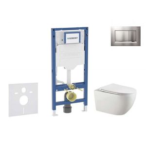 GEBERIT Duofix Set předstěnové instalace, klozetu Gaia a sedátka softclose, tlačítko Sigma30, chrom mat/chrom SANI11CA1134B obraz