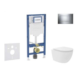 GEBERIT Duofix Set předstěnové instalace, kompaktního klozetu Oudee Vortex a sedátka softclose, tlačítko Sigma30, chrom SANI11CA1141B obraz