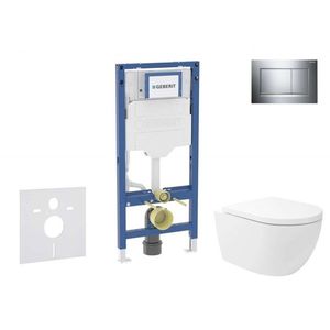 GEBERIT Duofix Set předstěnové instalace, klozetu Oudee Vortex a sedátka softclose, tlačítko Sigma30, chrom SANI11CA1147B obraz