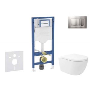 GEBERIT Duofix Set předstěnové instalace, klozetu Oudee Vortex a sedátka softclose, tlačítko Sigma30, lakovaný chrom mat/chrom SANI11CA1148B obraz