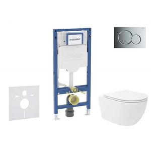 GEBERIT Duofix Set předstěnové instalace, klozetu Oudee Vortex a sedátka softclose, tlačítko Sigma01, lesklý chrom SANI11CA1152B obraz