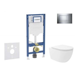 GEBERIT Duofix Set předstěnové instalace, klozetu Oudee Vortex a sedátka softclose, tlačítko Sigma30, chrom SANI11CA1153B obraz