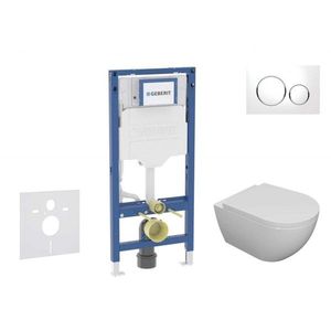 GEBERIT Duofix Set předstěnové instalace, klozetu Oudee a sedátka softclose, tlačítko Sigma20, bílá/chrom SANI11CA3103B obraz
