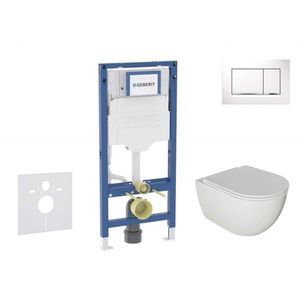 GEBERIT Duofix Set předstěnové instalace, klozetu Oudee a sedátka softclose, tlačítko Sigma30, bílá/chrom SANI11CA3115B obraz