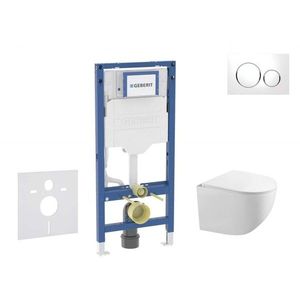 GEBERIT Duofix Set předstěnové instalace, klozetu Gaia a sedátka softclose, tlačítko Sigma20, bílá/chrom SANI11CA3118B obraz