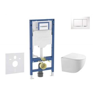 GEBERIT Duofix Set předstěnové instalace, klozetu Gaia a sedátka softclose, tlačítko Sigma30, bílá/chrom SANI11CA3119B obraz