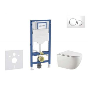 GEBERIT Duofix Set předstěnové instalace, klozetu Gaia a sedátka softclose, tlačítko Sigma20, bílá/chrom SANI11CA3122B obraz