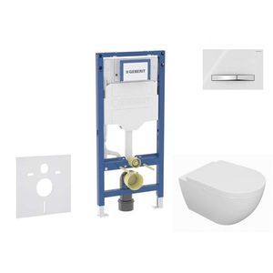 GEBERIT Duofix Set předstěnové instalace, klozetu Oudee a sedátka softclose, tlačítko Sigma50, chrom/alpská bílá SANI11CA3126B obraz