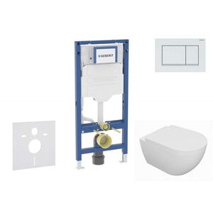 GEBERIT Duofix Set předstěnové instalace, klozetu Oudee a sedátka softclose, tlačítko Sigma30, bílá/bílá mat SANI11CA3127B obraz