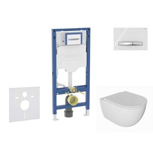 GEBERIT Duofix Set předstěnové instalace, klozetu Oudee a sedátka softclose, tlačítko Sigma50, chrom/alpská bílá SANI11CA3134B obraz