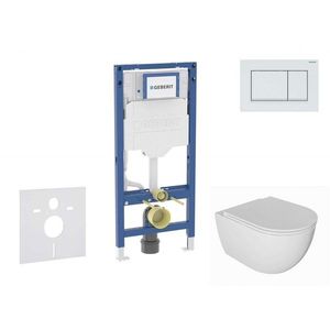 GEBERIT Duofix Set předstěnové instalace, klozetu Oudee a sedátka softclose, tlačítko Sigma30, bílá/bílá mat SANI11CA3135B obraz