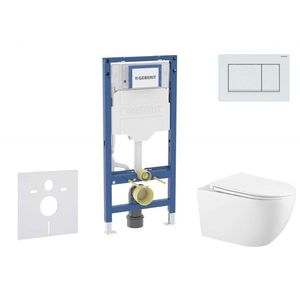GEBERIT Duofix Set předstěnové instalace, klozetu Gaia a sedátka softclose, tlačítko Sigma30, bílá/bílá mat SANI11CA3142B obraz